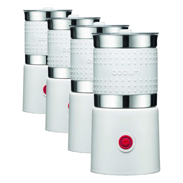 Espumador de leche Bodum Bistro Barista Electric 400 ml blanco x4