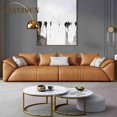 thumbnail image 3 of Light Luxury Leather Sofa First Modern Cowhide Nordic Small Apartment Minimalist 3 Person Chaise Divano Home Furniture My Lux Decor Round, 3 of 16