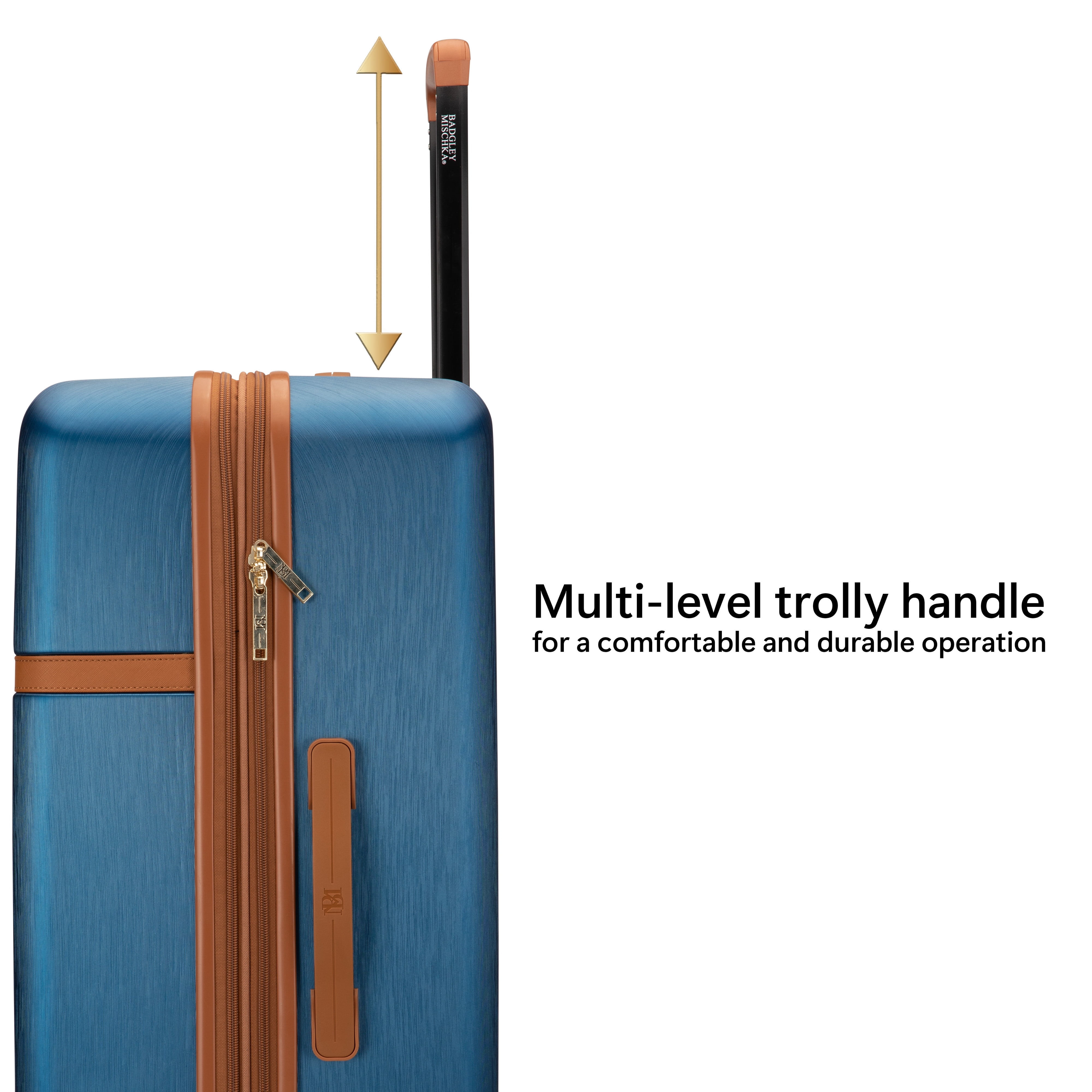 BADGLEY MISCHKA Grace 3 Piece Expandable Retro Luggage Set - Navy