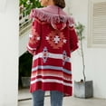 thumbnail image 7 of Fesfesfes Cardigan for Women Fall And Winter Long Sleeves Hooded Print Tassel Irregularity Knitted Sweater Cardigan Coat, 7 of 7