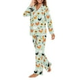 thumbnail image 3 of Garronmavis Funny Chicken Womens Pajama Sets 2 Piece Button Down Long Sleeve Lightweight Sleepwear Winter Nightwear Cozy Lounge Set Soft Warm Lounge Set, 3 of 7