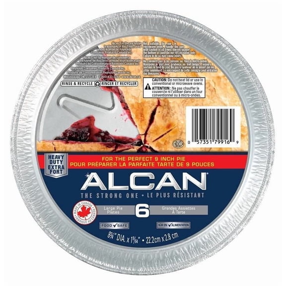 ALCAN® Essentials Articles de Cuisson en Aluminium Extra Fort Grandes Assiettes à Tarte, 6 Unités