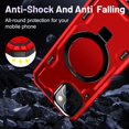 thumbnail image 2 of WQLPP-pour Étui iPhone 13/Étui iPhone 14, [Compatible avec Magsafe] [Support Invisible Intégré & Support Anneau] Étui de Protection Double Couche Antichoc pour 13/14, Rouge, 2 of 4