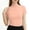 A1186 Pink, variant on Mock Neck Short Sleeve Blouse for Women Elegant Ruched Side Button Detail Slim Fit Knit Top Casual Business Work Office Stretchy Tee Shirt