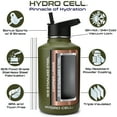 thumbnail image 2 of 64oz (Fluid Ounces) Wide Mouth Hydro Cell Stainless Steel Water Bottle Army, 2 of 3
