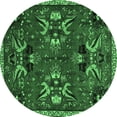 thumbnail image 1 of Ahgly Company Indoor Round Animal Emerald Green Traditional Area Rugs, 4' Round, 1 of 4