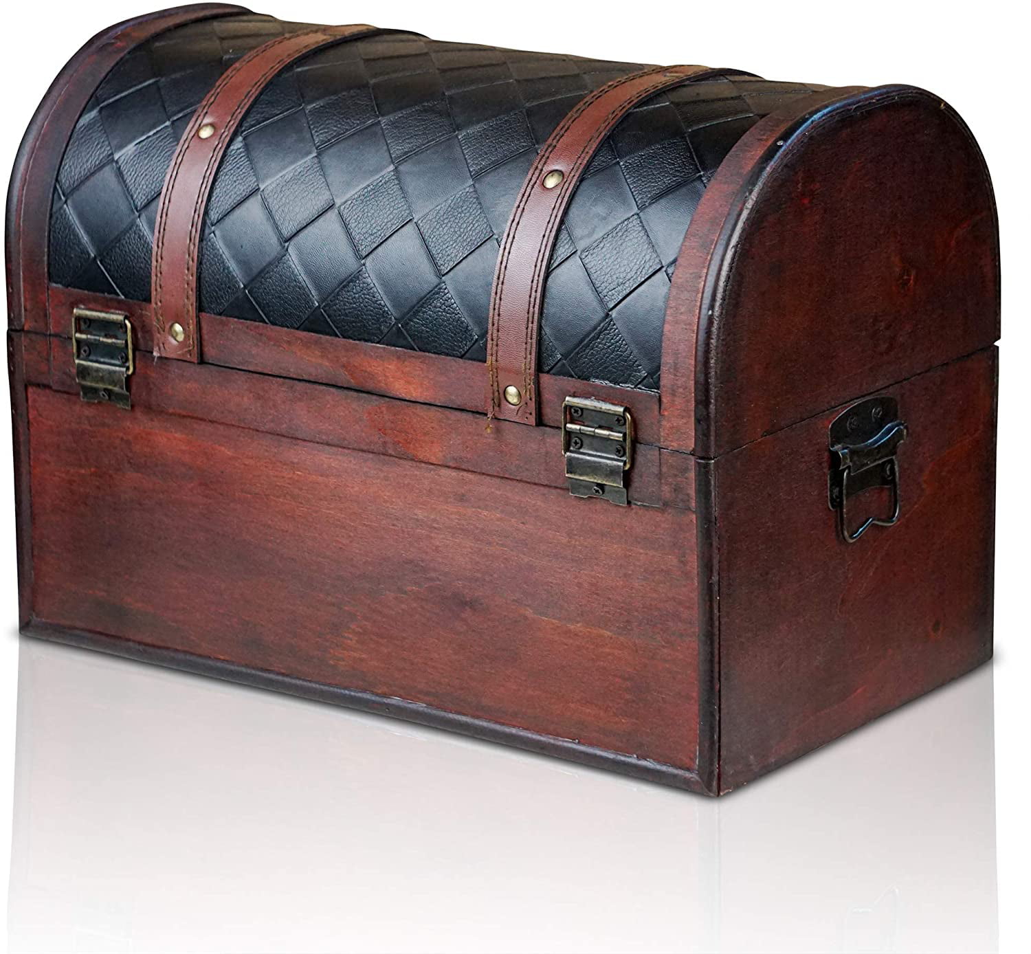 Brynnberg wooden pirate treasure chest Watson 38x23x27cm decorative storage box 