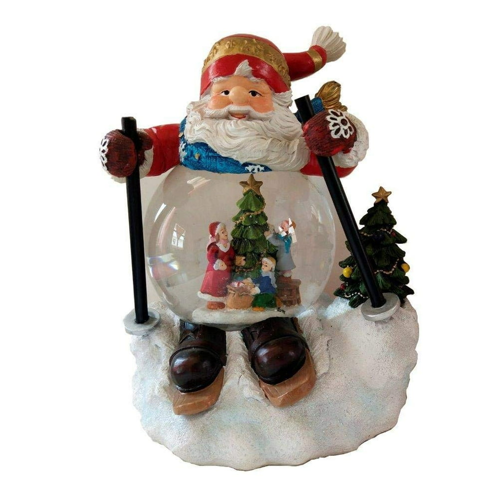 Elegantoss 100MM Polyresin Christmas Santa Musical Snow Globe - Walmart