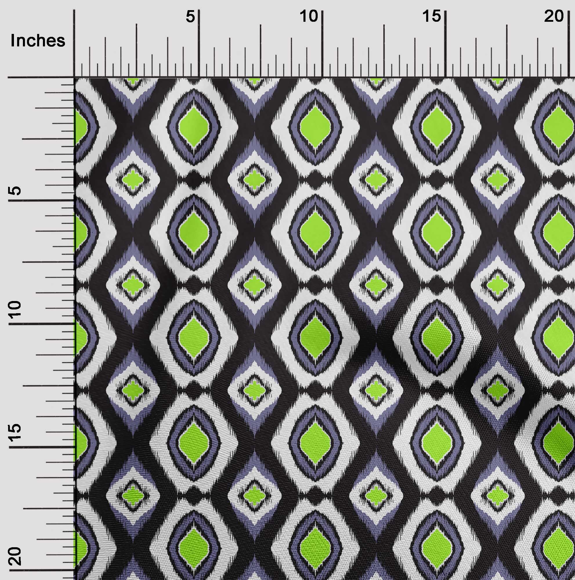 oneOone Polyester Spandex Light Green Fabric Asian Ikat Craft Projects Decor Fabric Printed By The Yard 56 Inch Wide