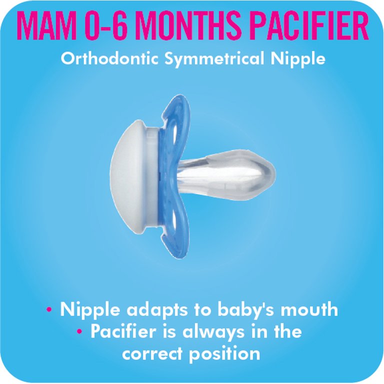 MAM Perfect Collection Pacifiers 0 - 6m Blue/Clear