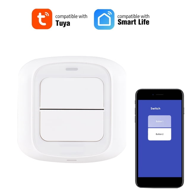 Yeacher Wifi Dual Smart Scene Switch Push Button for DIY Home Automation Scene Linkage APP Remote Control Intelligent Light Switch Household Appliances Smart Control