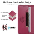 thumbnail image 5 of Dierfeng Leather For Samsung Galaxy S26+ 5G Wallet Case with RFID Blocking, Wallet for Women Men Card Holder Magnetic Clasp Kickstand Folio Case,Red,For Galaxy S26+ (5G), 5 of 8