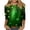 Green-D, variant on Womens St Patricks Day Shamrock Print T-Shirt 3/4 Sleeve Round Neck Loose Fit Casual Top Soft Comfortable Festival Pub Parade Wear Green