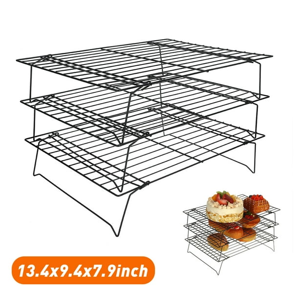 3 Tier Steel Stackable Cooling Baking Cake Biscuit Tray Rack NonStick