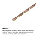 thumbnail image 3 of Uxcell 1mm Dia 60mm Long Length Titanium Coated K35 Tungsten Carbide Twist Drill Bits, 3 of 6