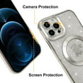 thumbnail image 5 of for iPhone 12 Pro Max Magnetic Glitter Clear Case, [Compatible with Magsafe] Luxury Plating Love Heart Pattern Design, Full Camera Lens Protector Soft TPU Protective Case for Women 6.7"-Silver, 5 of 14