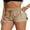 Brown-Inner One pocket, variant on Charmo High Waisted Drawstring Swim Shorts for Womens Quick Dry Beach Sporty Fitness Running Shorts with Pockets(Outer)