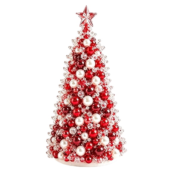 Dreamy Beaded Christmas Tree DIY Kit With Pins And Star Topper, Handmade Holiday Craft Set, Beaded Tabletop Decor For Adult Creative Home Decoration