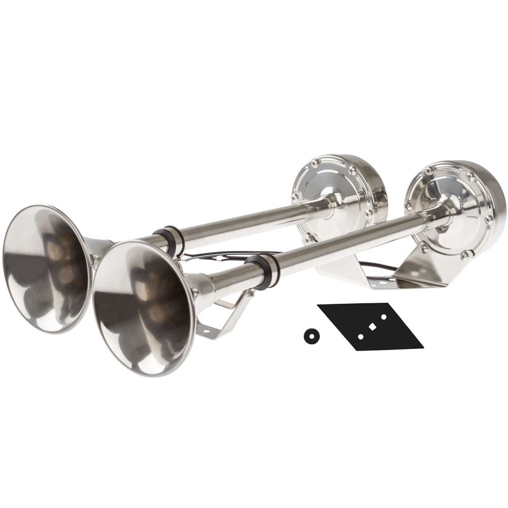 BOAT HORN STAINLESS STEEL NEW FLUSH MOUNT 12 VOLT WITH PLUG IN NEWEST STYLE