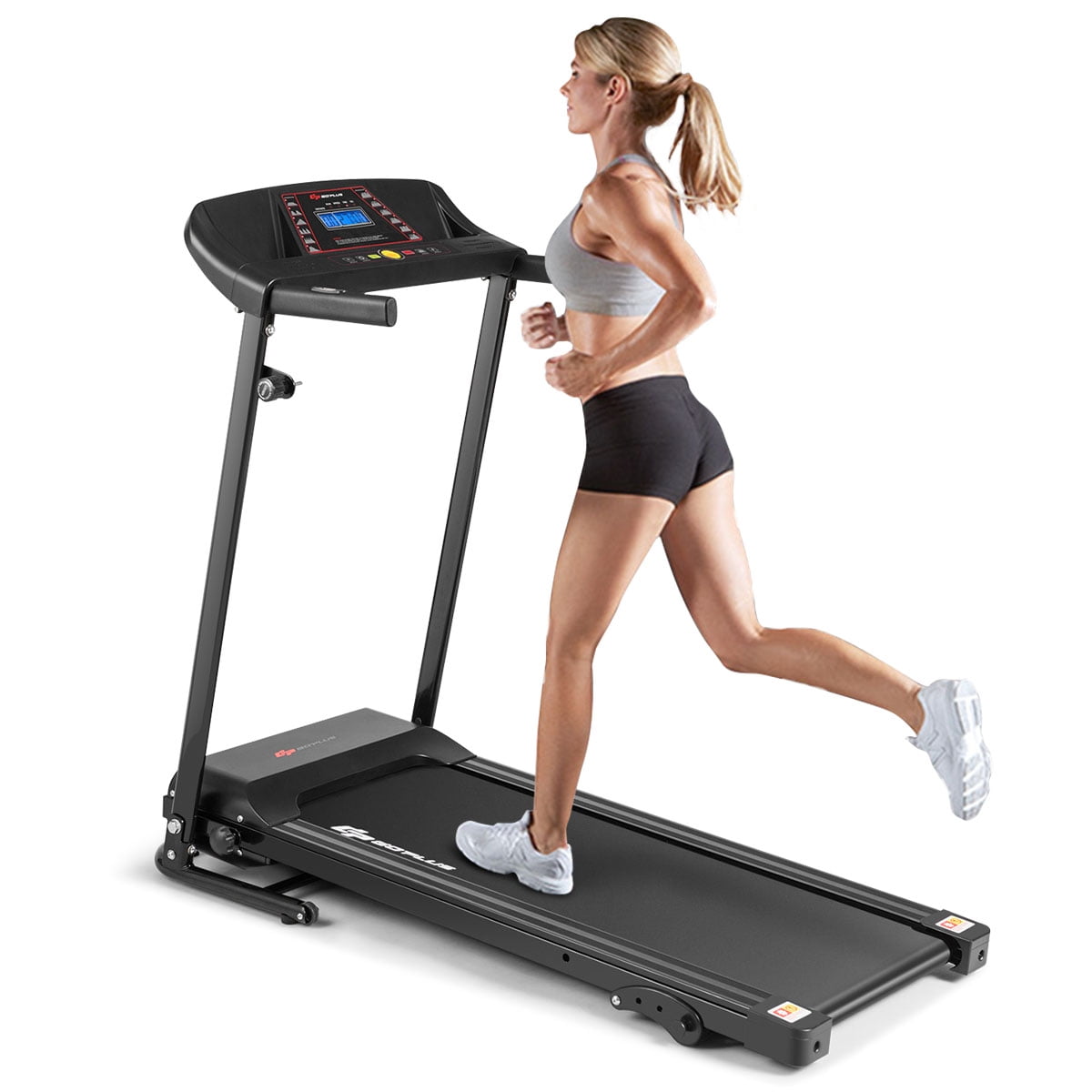 Goplus 1.0HP Folding Treadmill Electric Support Motorized Power Running Machine Trainer Walmart