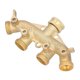 thumbnail image 2 of BrassGardenHoseFaucetAdapterJointConnectorG3/44WayHoseSplitter, 2 of 5