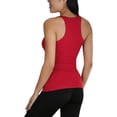 thumbnail image 2 of ToBeInStyle Womens Essential Ribbed Racerback Versatile Layering Cotton Blend Tank Top, 2 of 4