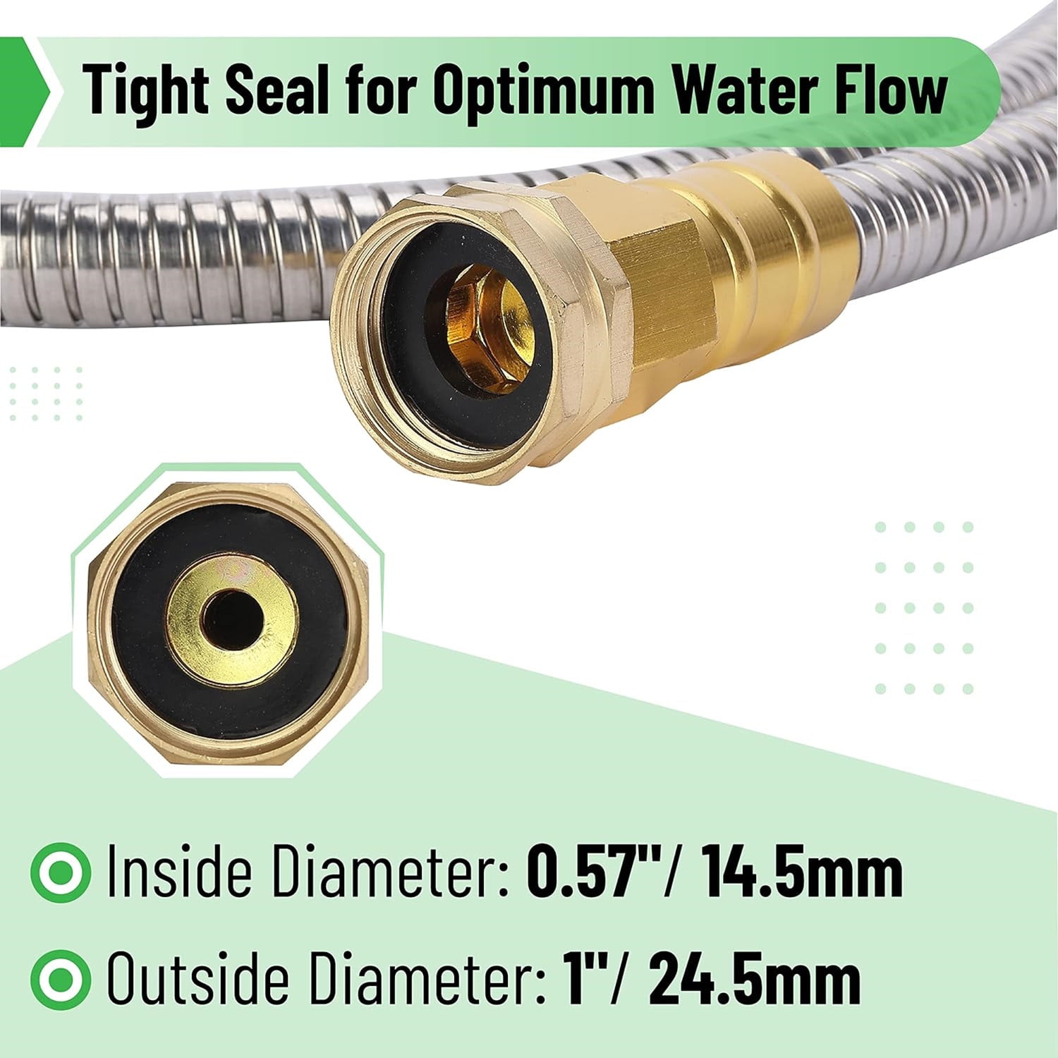 Metal Garden Hose 25 ft – 304 Stainless Steel Water Hose with Nozzle Sprayer, Garden Hoses Flexible, Lightweight, No Kink Garden Hose, Heavy Duty for Outdoor (25 FT)
