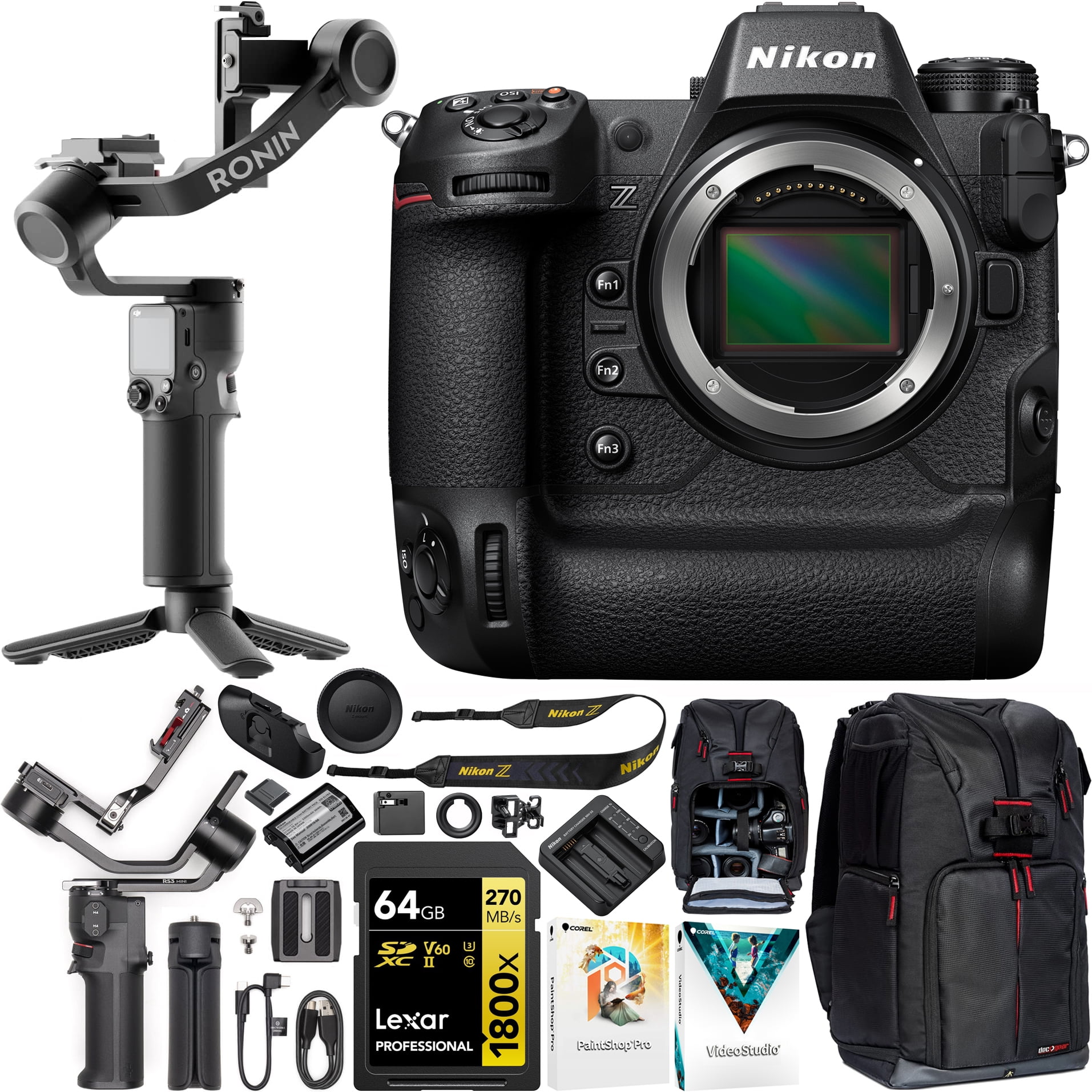 Nikon Z 9 Full Frame Flagship Mirrorless Camera 8K/4K FX Body 1669 Filmmaker's Bundle Including