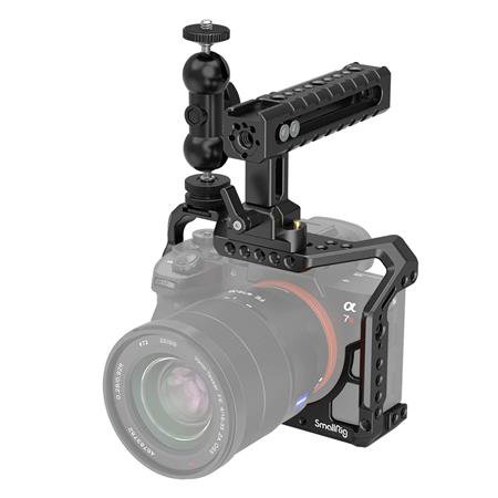 Full Camera Cage Kit with Cool-Ballhead-V1 Double End Ballhead and NATO Handle for Sony A7RIII/A7III