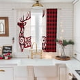 thumbnail image 5 of Christmas Elk Sheer Curtains 63 Inches Long, Red Black Checkered Deer Winter Holiday Light Filtering Window Curtains for Living Room/Bedroom, Rod Pocket Voile Sheer Drapes, 52"Wx63"L, 2 Panels, 5 of 9