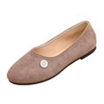thumbnail image 3 of IEMIEMIEM Women's Slip On Flats Square Toe Fashion Casual Leather Chunky Low Heels Ballet Flats Wide Comfortable Walking Shoes Slip-On Loafers Dress Shoes Gray 8.5 Wide, 3 of 9