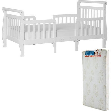Dream On Me Emma 3 in 1 Convertible Toddler Bed, (Your Choice in Color) with Mattress