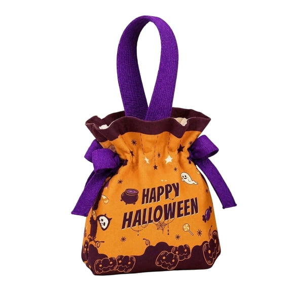 10Pcs Halloween Treat Bags for Kids, Drawstring Candy Bags Goodie Bags, Exchange Classroom Gift bag for Halloween Party Favors Decorations Supplies