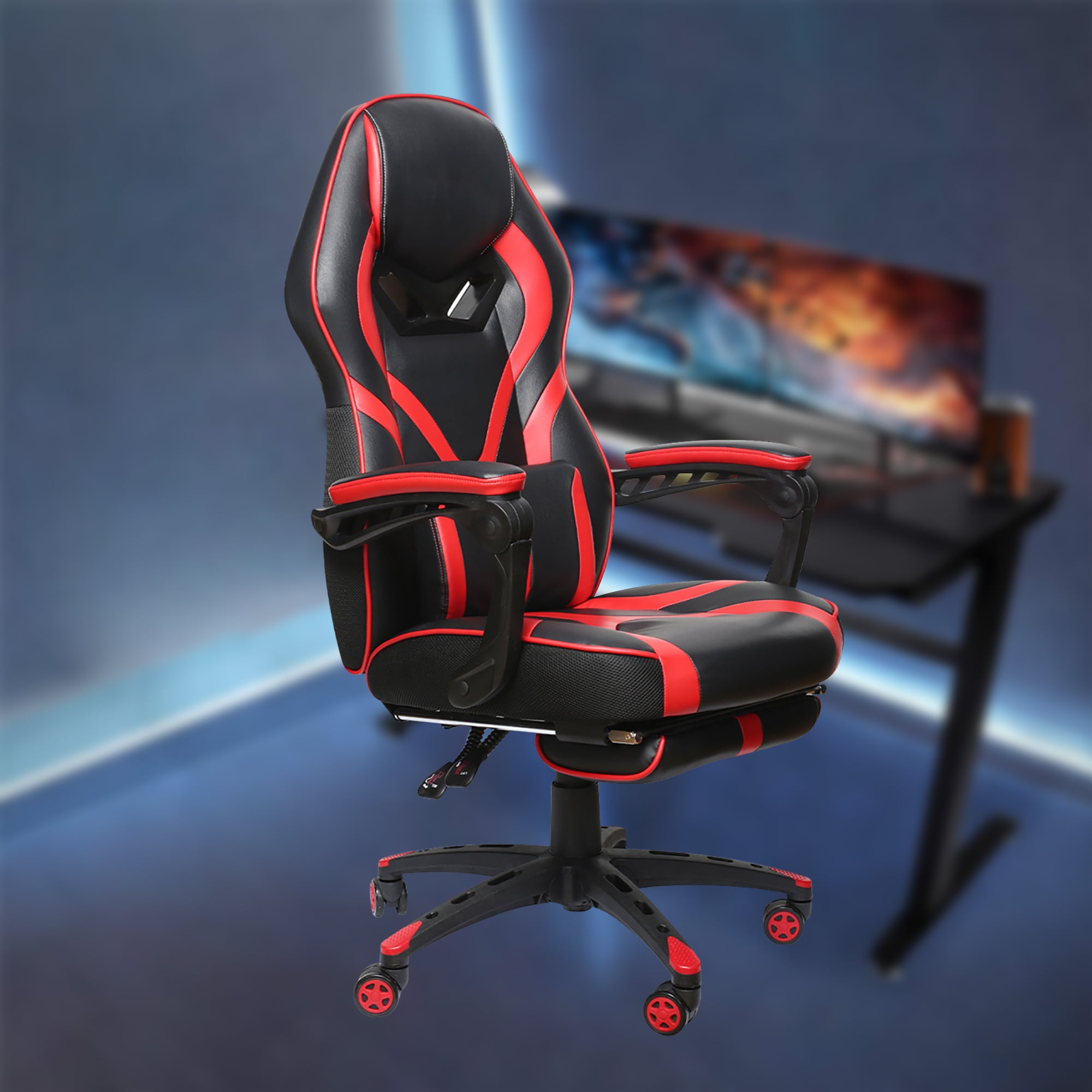 Massage Gaming Chair, Adjustable Recliner Racing Chair Office Chair