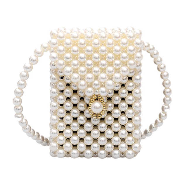 Bolsos de perlas tejidos a mano, bolso de hombro con cuentas para mujer, bolso con solapa, Mini bolso cruzado