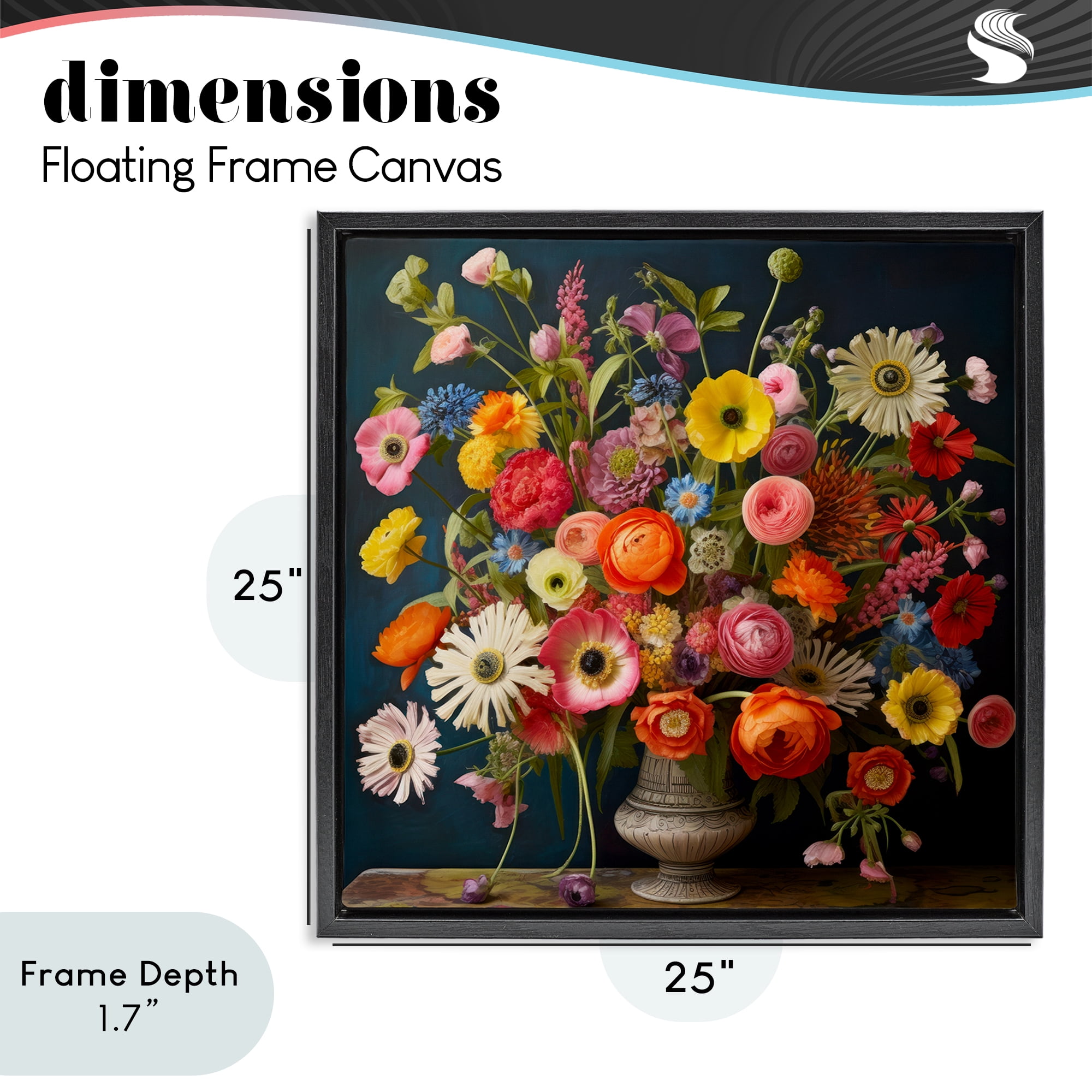 Stupell Industries Harmonious Garden Bouquet Black Framed Floater Canvas Wall Art, design by Lazar Studio