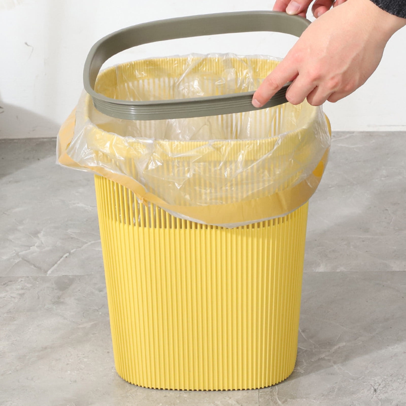 Qholemyo Contactless Thickened Large Capacity Trash Can Bathroom Living Room Kitchen Trash Can Indoor Garbage Can