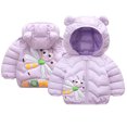 thumbnail image 6 of MXIEZI Unisex Hooded Down Cotton Jacket for Newborn Baby Girls and Boys Fall Winter Printed Puffer Coat with Ears Warm Toddler Outerwear for 6 Months to 4 Years, 6 of 9