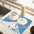 thumbnail image 2 of Yayeee Dish Drying Mat for Kitchen Counter 18" x 24" Microfiber Super Absorbent Coffee Decorative Pad, Snow Mountain, 2 of 9