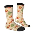 thumbnail image 3 of Uemuo Floral Strawberr Pattern Women's Crew Socks, Soft Durable Breathable Moisture-Wicking with Odor Control Cotton socks, 3 of 9