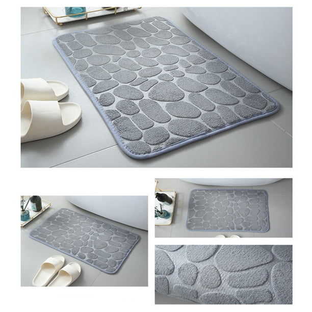 Alfombra de entrada de terciopelo coral grueso con relieve, alfombrilla para baño, almohadilla absorbente de agua, antideslizante, 40 x 60 cm.