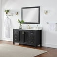 thumbnail image 4 of Hadiya 60" Single Bathroom Vanity Set in Black Oak with Aosta White Composite Stone Countertop with Mirror, 4 of 8