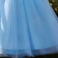 thumbnail image 5 of Girls off-Shoulder Tulle Ball Gown with Ruffles & Sequins, formal Princess Dress for 3-13 Years Old, Ideal for Birthdays & Flower Girl Events Sky Blue 3 Years, 5 of 7