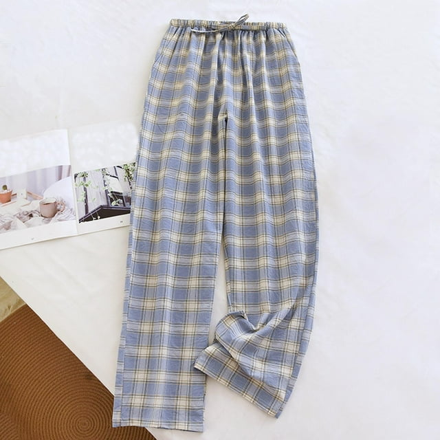 asjyhkr Mens Pajama Pants Cotton Elastic Waist Drawstring Sleep Lounge Home Pants with Pockets