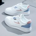 thumbnail image 1 of Zapatillas de deporte casuales y de moda para mujer, zapatos de skate con bloque de color con parche de letras, zapatos bajos con cordones, 1 of 3