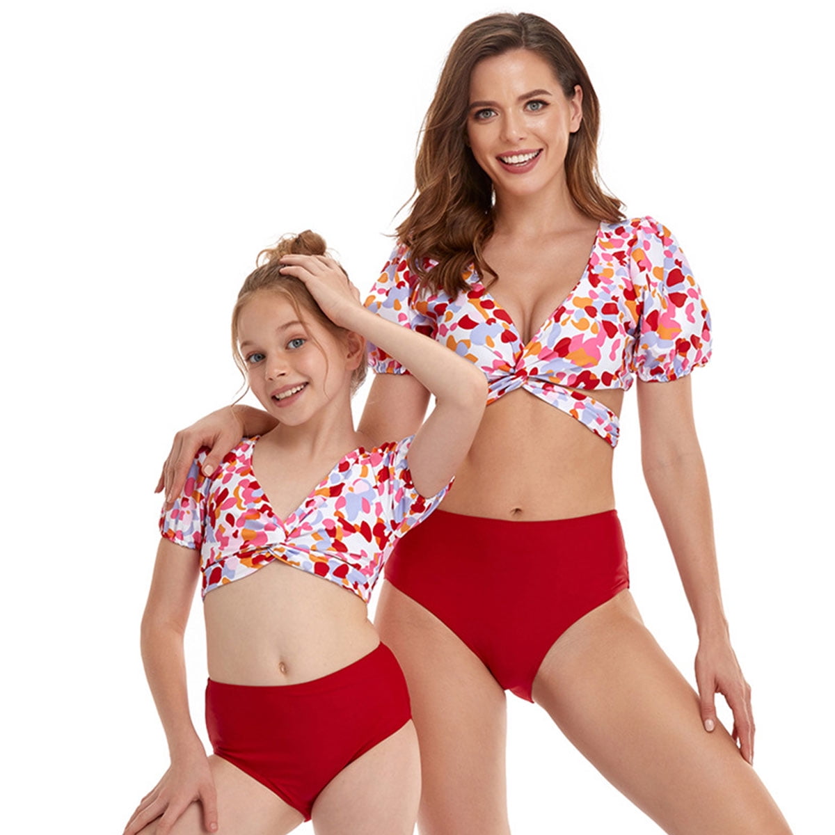 Women's Bikini Set Swimwear Puff Sleeve Ruffle Padded Summer Swimsuit Beachwear
