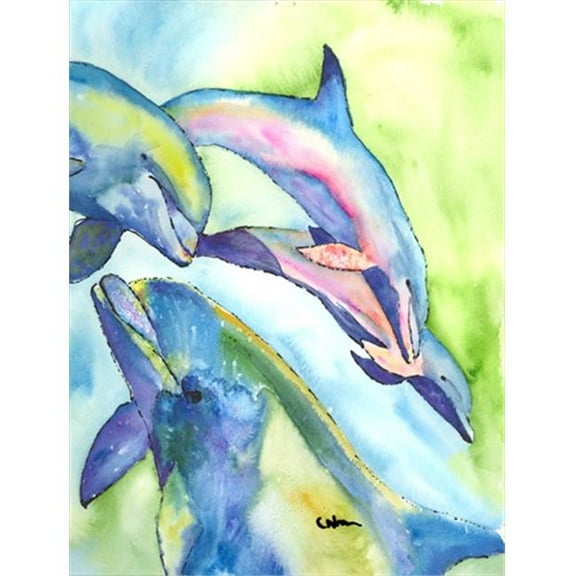 Dolphin Canvas Flag - House Size, 28 x 40 in.