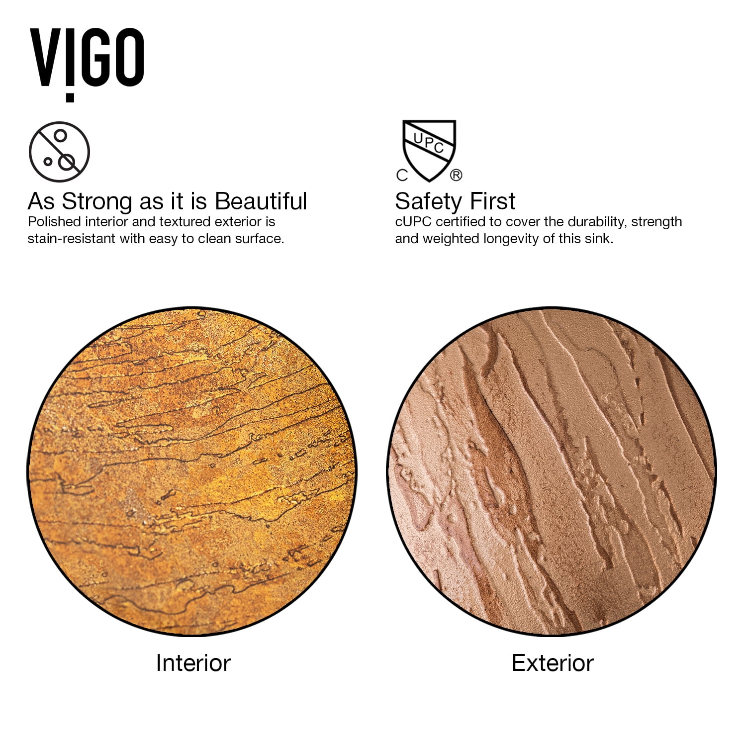 Open Box VIGO Giovanni Amber Sunset Glass 17 in. L x 17 in. W x 6 in. H Round Vessel Bathroom Sink