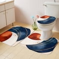thumbnail image 2 of Navy Blue Burnt Orange Bath Mat 3 Piece Bathroom Rug Set, Modern Boho Art Geometric Non Slip Bath Rug Contour Mat and Toilet Lid Cover, Absorbent Shower Mats Soft Bath Rugs and Mats Sets, 2 of 8