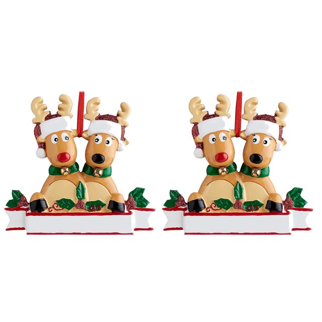 Adorno familiar personalizado para árbol de Navidad, lindo ciervo, vacaciones, regalo de invierno, año, adorno familiar duradero Wmkox8yii fhajkh4501
